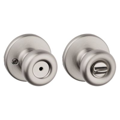 Kwikset Tylo Privacy Bed/Bath Door Knob, Satin Chrome