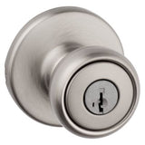 Kwikset Tylo Polished Brass Keyed Entry Door Knob with Microban Antimicrobial Technology