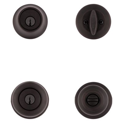 Kwikset Cove Brushed Entry Lock and Single Cylinder Deadbolt, ANSI/BHMA Grade 3, Fits 1-3/4 in. Doors