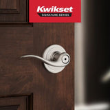 Tustin Satin Nickel Privacy Bed/Bath Door Lever Featuring Microban Antimicrobial Technology
