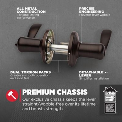 Kwikset Tustin Lever Venetian Bronze Keyed Entry with SmartKey Security