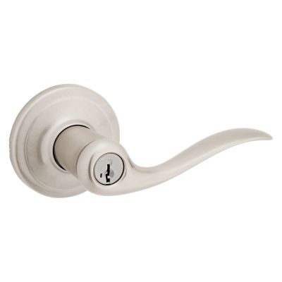 Kwikset Tustin Satin Nickel Keyed Entry Door Lever with SmartKey Security