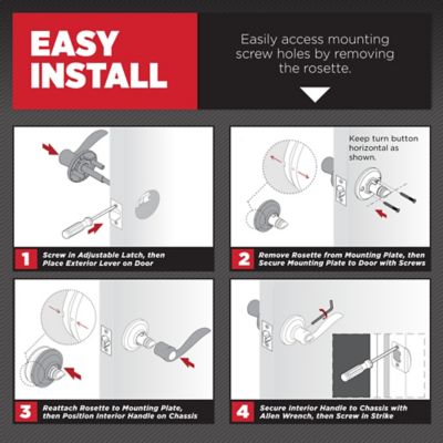 Kwikset SmartKey Tustin Satin Nickel Entry Lockset, ANSI/BHMA Grade 2, KW1, 1-3/4 in