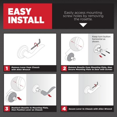 Kwikset Tustin Satin Nickel Right-Handed Half-Dummy Door Lever with Microban Antimicrobial Technology