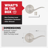 Kwikset Tustin Satin Nickel Left-Handed Half-Dummy Door Lever with Microban Antimicrobial Technology