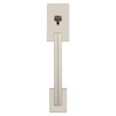 Kwikset San Clemente Satin Nickel Handleset with Halifax Square Lever, Microban Antimicrobial Technology