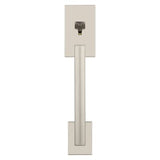 Kwikset San Clemente Matte Black Door Handleset with Halifax Square Lever, Microban Antimicrobial Technology