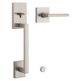 Kwikset San Clemente Satin Nickel Handleset with Halifax Square Lever, Microban Antimicrobial Technology
