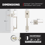 Kwikset San Clemente Matte Black Door Handleset with Halifax Square Lever, Microban Antimicrobial Technology