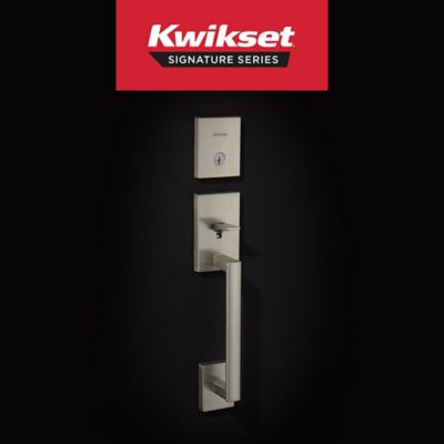 Kwikset San Clemente Low Profile Venetian Bronze Single Cylinder Entry Door Handleset with Halifax Lever, SmartKey Security