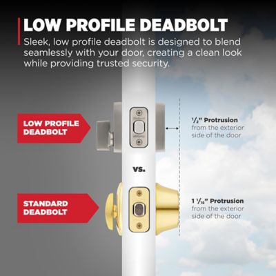 Kwikset San Clemente Matte Black Single Cylinder Low Profile Door Handleset with Halifax Lever Featuring SmartKey Security