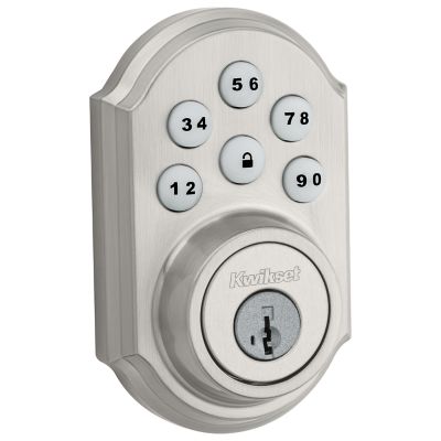 SmartCode 909 Satin Nickel Single Cylinder Electronic Deadbolt Featuring SmartKey Security