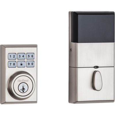 Kwikset Z-Wave SmartCode 910 Contemporary Satin Nickel Single Cylinder Electronic Deadbolt with SmartKey Security