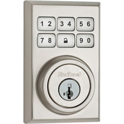 Kwikset Z-Wave SmartCode 910 Contemporary Satin Nickel Single Cylinder Electronic Deadbolt with SmartKey Security