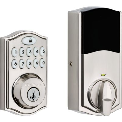 Kwikset 914 Signature 2nd Gen Traditional Satin Nickel Single Cylinder Electronic Deadbolt with SmartKey & Home Connect (Zigbee)
