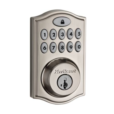 Kwikset 914 Signature 2nd Gen Traditional Satin Nickel Single Cylinder Electronic Deadbolt with SmartKey & Home Connect (Zigbee)