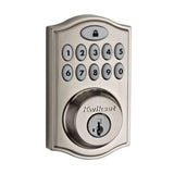 Kwikset 914 Signature 2nd Gen Traditional Satin Nickel Single Cylinder Electronic Deadbolt with SmartKey & Home Connect (Zigbee)