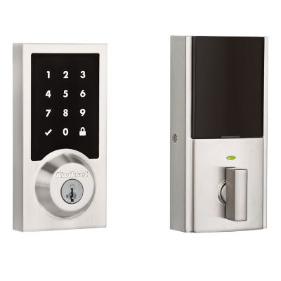 Kwikset SmartCode 916 Z-Wave Touchscreen Contemporary Single-Cylinder Electronic Deadbolt, Satin Nickel, with SmartKey Security