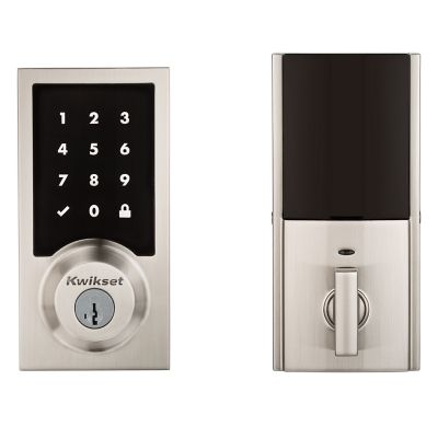 Kwikset SmartCode 916 Z-Wave Touchscreen Contemporary Single-Cylinder Electronic Deadbolt, Satin Nickel, with SmartKey Security