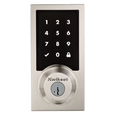 Kwikset SmartCode 916 Z-Wave Touchscreen Contemporary Single-Cylinder Electronic Deadbolt, Satin Nickel, with SmartKey Security