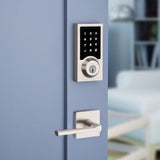 Kwikset SmartCode 916 Z-Wave Touchscreen Contemporary Single-Cylinder Electronic Deadbolt, Satin Nickel, with SmartKey Security