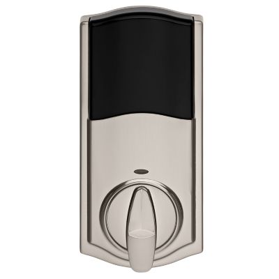 Premis Touchscreen Smart Lock Satin Nickel Single Cylinder Electronic Deadbolt featuring Tustin Hall/Closet Lever