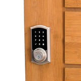 Kwikset Premis Touchscreen Smart Lock, Satin Nickel, Single-Cylinder Electronic Deadbolt with Milan Hall/Closet Lever