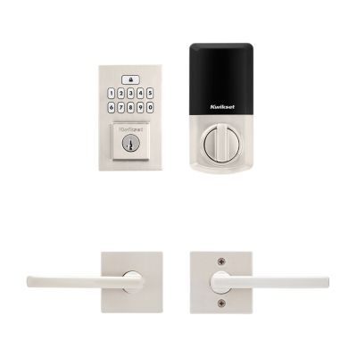 Kwikset SmartCode Contemporary Venetian Bronze Single Cylinder Electronic Deadbolt with Halifax Lever, SmartKey Security