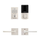 Kwikset SmartCode Contemporary Venetian Bronze Single Cylinder Electronic Deadbolt with Halifax Lever, SmartKey Security