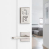 Kwikset SmartCode Contemporary Venetian Bronze Single Cylinder Electronic Deadbolt with Halifax Lever, SmartKey Security