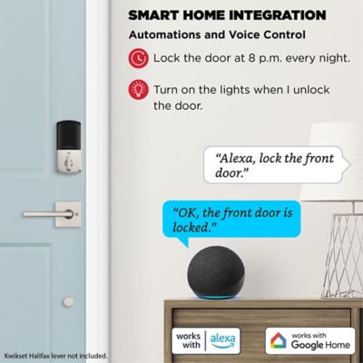 Kwikset HALO Touchscreen Wi-Fi Smart Lock Deadbolt with SmartKey Security – Satin Nickel + San Clemente Handleset