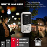 HALO Venetian Bronze Electronic Smart Lock Deadbolt with SmartKey Security, Touchscreen & Built-In Wi‑Fi + Halifax Lever