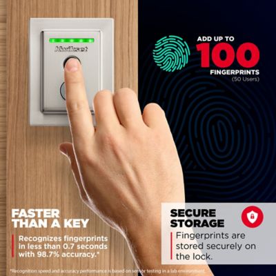 Kwikset Halo Touch Matte Black Contemporary Fingerprint Wi‑Fi Electronic Smart Lock Deadbolt with SmartKey Security
