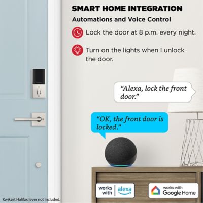 Kwikset Halo Touch Matte Black Contemporary Fingerprint Wi‑Fi Electronic Smart Lock Deadbolt with SmartKey Security