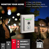Kwikset Halo Touch Matte Black Contemporary Fingerprint Wi‑Fi Electronic Smart Lock Deadbolt with SmartKey Security