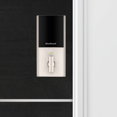 Kwikset Halo Touch Matte Black Contemporary Fingerprint Wi‑Fi Electronic Smart Lock Deadbolt with SmartKey Security