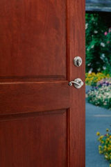 Kwikset Arlington Satin Nickel Handleset with Lido Lever & Single-Cylinder Deadbolt, SmartKey Security