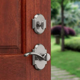 Kwikset Austin Venetian Bronze Single Cylinder Door Handleset with Austin Entry Door Lever Featuring SmartKey Security