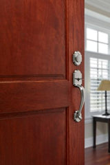 Kwikset Austin Venetian Bronze Single Cylinder Door Handleset with Austin Entry Door Lever Featuring SmartKey Security