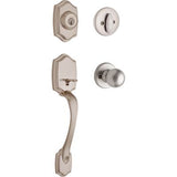 Kwikset Belleview Satin Nickel Single Cylinder Door Handleset with Polo Knob, SmartKey Security