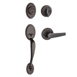 Kwikset Shelburne Venetian Bronze Single Cylinder Door Handleset with Lido Lever, SmartKey Security
