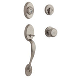 Kwikset Chelsea Satin Nickel Single Cylinder Door Handleset with Juno Knob Featuring SmartKey Security