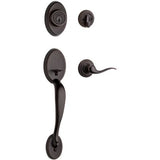 Kwikset Shelburne Venetian Bronze Single Cylinder Door Handleset with Lido Lever, SmartKey Security