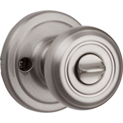 Kwikset SmartKey Cameron Satin Nickel Entry Lockset, ANSI/BHMA Grade 2, KW1, 1-3/4 in