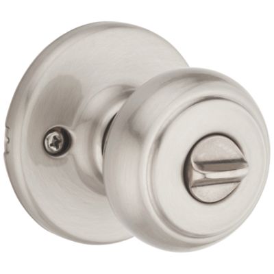 Kwikset Cove Satin Nickel Keyed Entry Door Knob, ANSI/BHMA Grade 3, Fits 1-3/4 in Doors