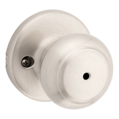 Kwikset Cove Satin Nickel Privacy Knob, Universal Handing (Bed/Bath)