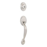 Kwikset Dakota Satin Nickel Single Cylinder Door Handleset with Polo Knob, SmartKey Security