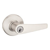 Delta Satin Chrome Entry Door Lever featuring SmartKey Security