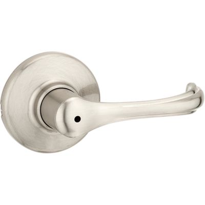 Kwikset Dorian Satin Nickel Privacy Bed/Bath Door Lever with Microban Antimicrobial Technology