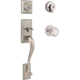 Kwikset Hawthorne Satin Nickel Single Cylinder Door Handleset with Cameron Door Knob Featuring SmartKey Security